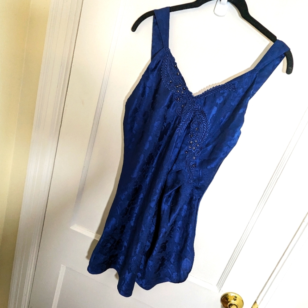 Deep blue Gold Label vintage Victoria's Secret slipdress